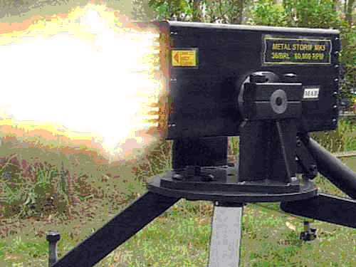 Gun Firing Rapidly