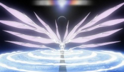 Rei absorbs the Earth and humanity. (GAINAX)